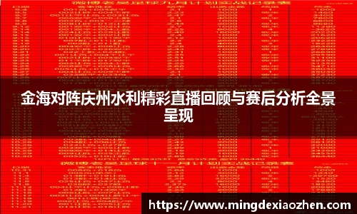金海对阵庆州水利精彩直播回顾与赛后分析全景呈现